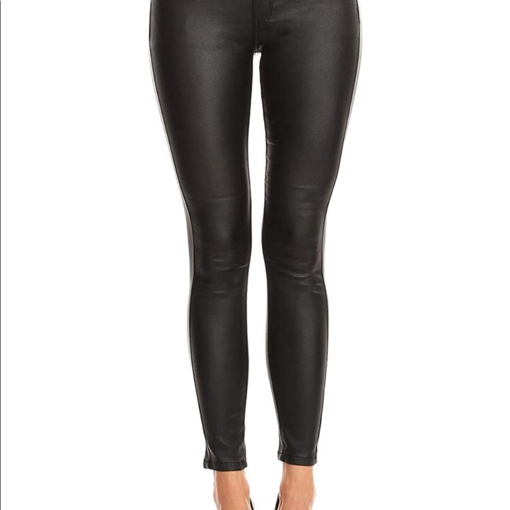 Faux leather jeans